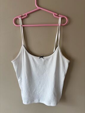 Garage Women’s White Tank Cami with Black Trim